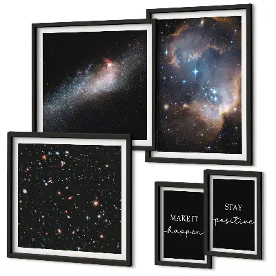 Bilderset fürs Sofa mit kosmischen Motivationssprüchen