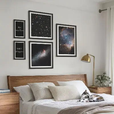 Bilderset fürs Sofa mit kosmischen Motivationssprüchen
