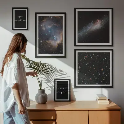 Bilderset fürs Sofa mit kosmischen Motivationssprüchen