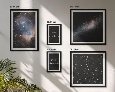 Bilderset fürs Sofa mit kosmischen Motivationssprüchen