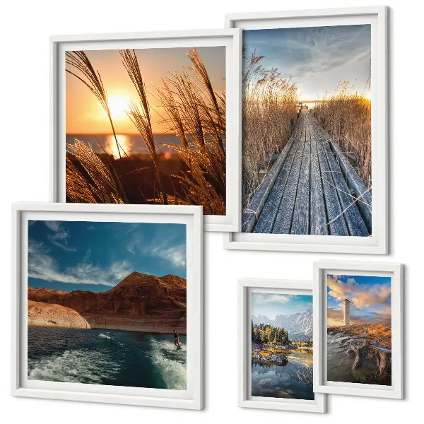 Wandbilder-Set Landschaften mit Wasser und Vegetationspfad