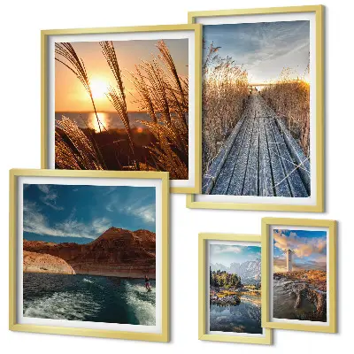Wandbilder-Set Landschaften mit Wasser und Vegetationspfad