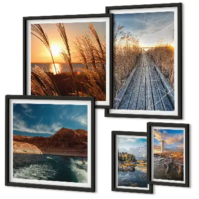 Wandbilder-Set Landschaften mit Wasser und Vegetationspfad
