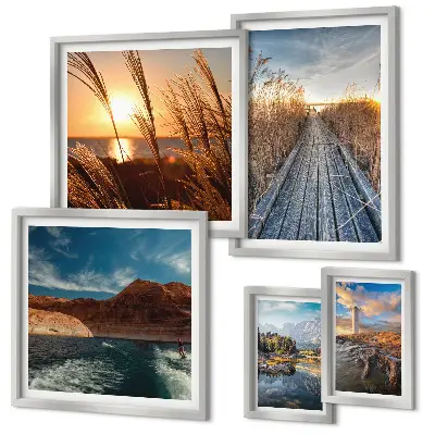Wandbilder-Set Landschaften mit Wasser und Vegetationspfad