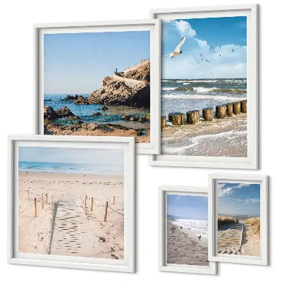 Modernes Wandbilder-Set mit Küstenlandschaften