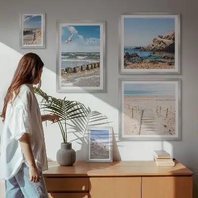 Modernes Wandbilder-Set mit Küstenlandschaften