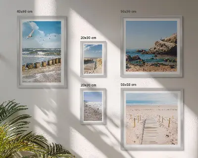 Modernes Wandbilder-Set mit Küstenlandschaften