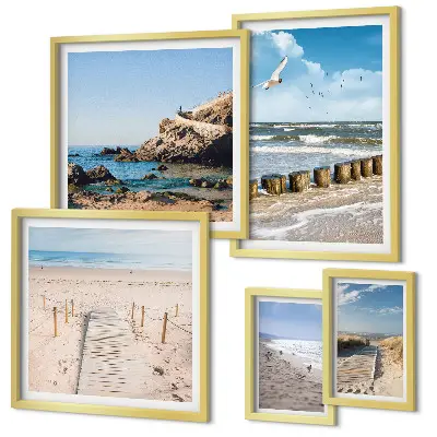 Modernes Wandbilder-Set mit Küstenlandschaften