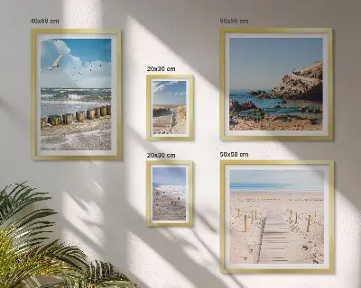 Modernes Wandbilder-Set mit Küstenlandschaften