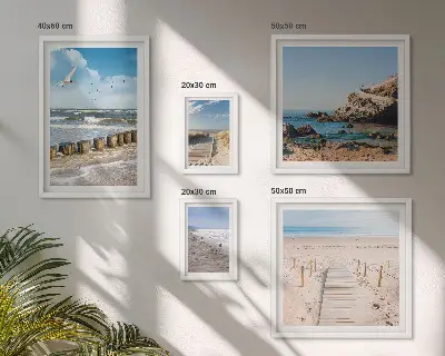 Modernes Wandbilder-Set mit Küstenlandschaften