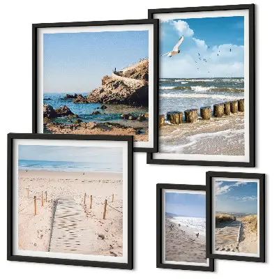 Modernes Wandbilder-Set mit Küstenlandschaften