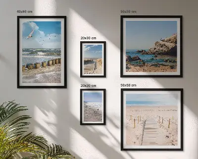 Modernes Wandbilder-Set mit Küstenlandschaften