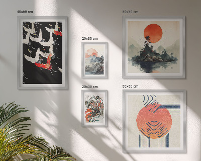 Bilderset fürs sofa Japanische Kunst und Naturtradition