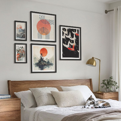 Bilderset fürs sofa Japanische Kunst und Naturtradition