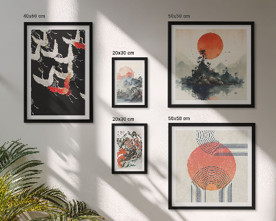 Bilderset fürs sofa Japanische Kunst und Naturtradition