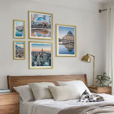 Bildergalerie-Set für die Wand mit Motiven von Stadtlandschaften, Architektur und Natur