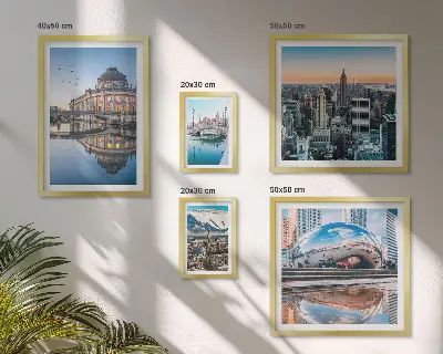 Bildergalerie-Set für die Wand mit Motiven von Stadtlandschaften, Architektur und Natur