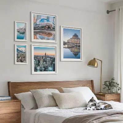 Bildergalerie-Set für die Wand mit Motiven von Stadtlandschaften, Architektur und Natur