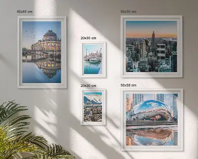 Bildergalerie-Set für die Wand mit Motiven von Stadtlandschaften, Architektur und Natur
