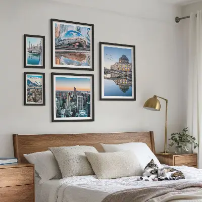 Bildergalerie-Set für die Wand mit Motiven von Stadtlandschaften, Architektur und Natur