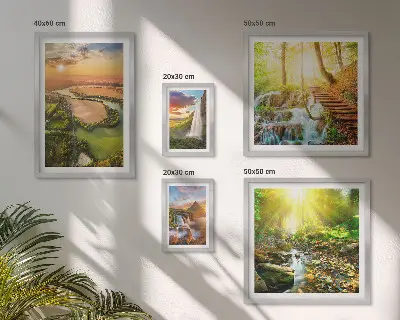 Bilderset fürs Sofa mit Motiven von Landschaften, Wasserfällen und Tälern