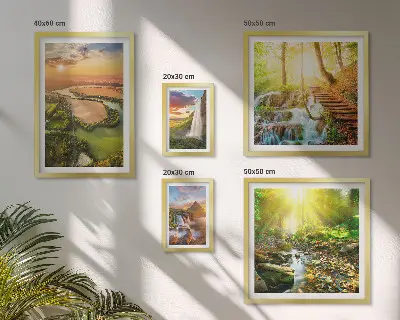 Bilderset fürs Sofa mit Motiven von Landschaften, Wasserfällen und Tälern