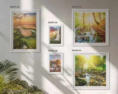 Bilderset fürs Sofa mit Motiven von Landschaften, Wasserfällen und Tälern