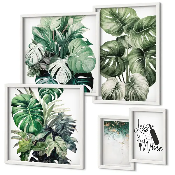 Bildergalerie-Set für die Wand abstrakte Pflanzenmotive