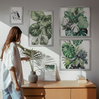 Bildergalerie-set für die wand Abstrakte Pflanzenzitate