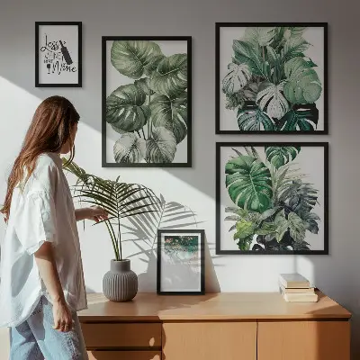 Bildergalerie-Set für die Wand abstrakte Pflanzenmotive