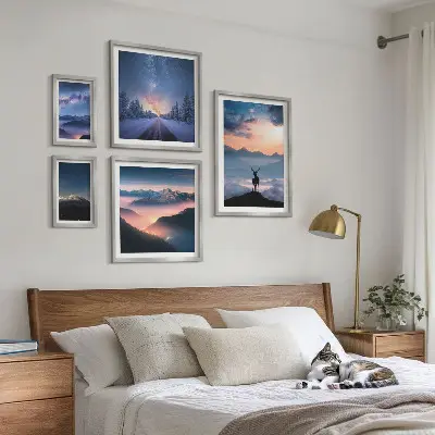 Bilderset Berglandschaften bei Nacht fürs Sofa