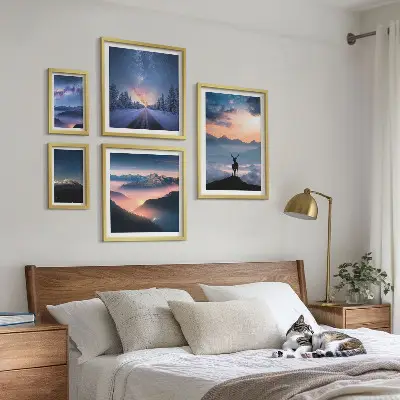 Bilderset Berglandschaften bei Nacht fürs Sofa