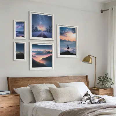 Bilderset Berglandschaften bei Nacht fürs Sofa