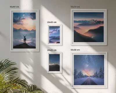 Bilderset Berglandschaften bei Nacht fürs Sofa