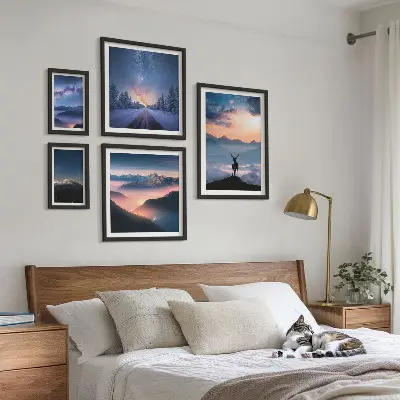 Bilderset Berglandschaften bei Nacht fürs Sofa
