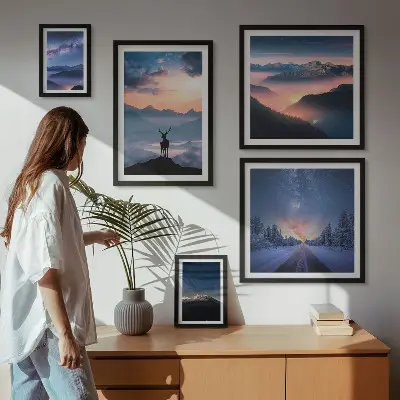 Bilderset Berglandschaften bei Nacht fürs Sofa