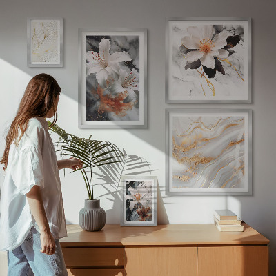 Bildergalerie-set für die wand Eleganter floraler Marmorhintergrund