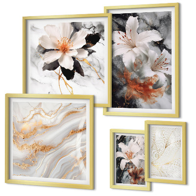 Bildergalerie-set für die wand Eleganter floraler Marmorhintergrund
