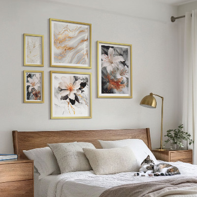Bildergalerie-set für die wand Eleganter floraler Marmorhintergrund