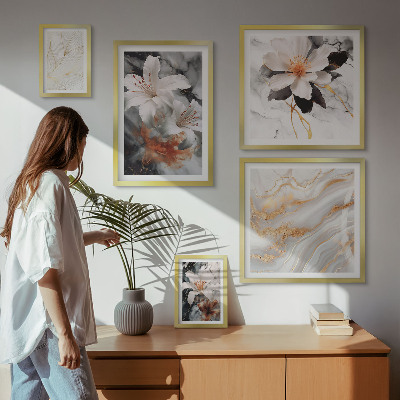 Bildergalerie-set für die wand Eleganter floraler Marmorhintergrund