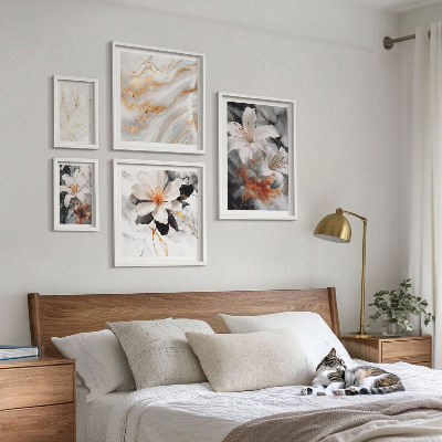 Bildergalerie-set für die wand Eleganter floraler Marmorhintergrund