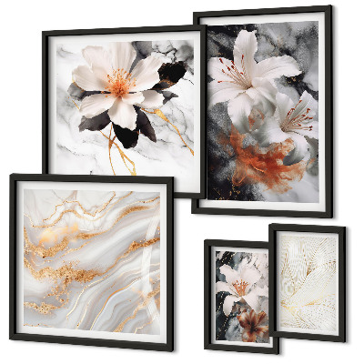 Bildergalerie-set für die wand Eleganter floraler Marmorhintergrund