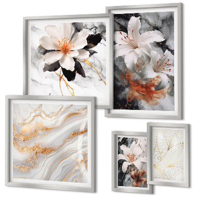 Bildergalerie-set für die wand Eleganter floraler Marmorhintergrund