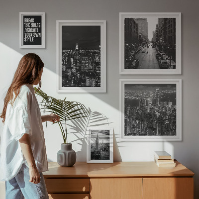 Bildergalerie-set für die wand Schwarz-Weiß-Ansichten von New York City