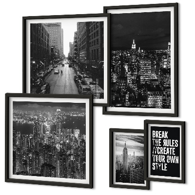 Bildergalerie-set für die wand Schwarz-Weiß-Ansichten von New York City