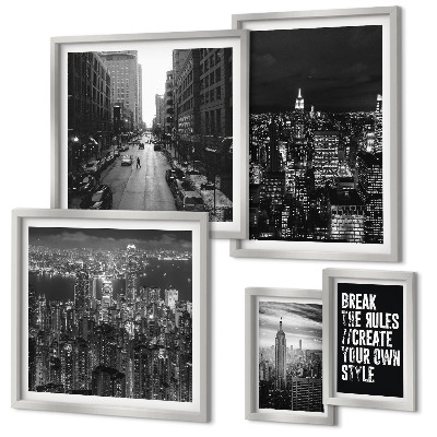 Bildergalerie-set für die wand Schwarz-Weiß-Ansichten von New York City