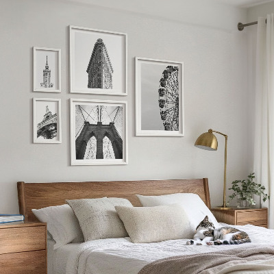 Modernes wandbilder-set Schwarz-weiße Großstadtarchitektur