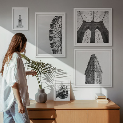 Modernes wandbilder-set Schwarz-weiße Großstadtarchitektur