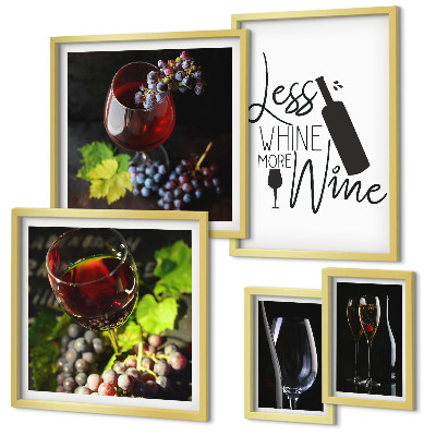 Bildergalerie-set für die wand Stilvoller Wein und Accessoires