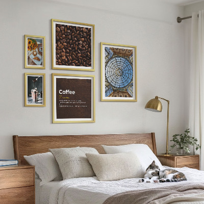 Modernes wandbilder-set Kaffeegebäck im rustikalen Stil